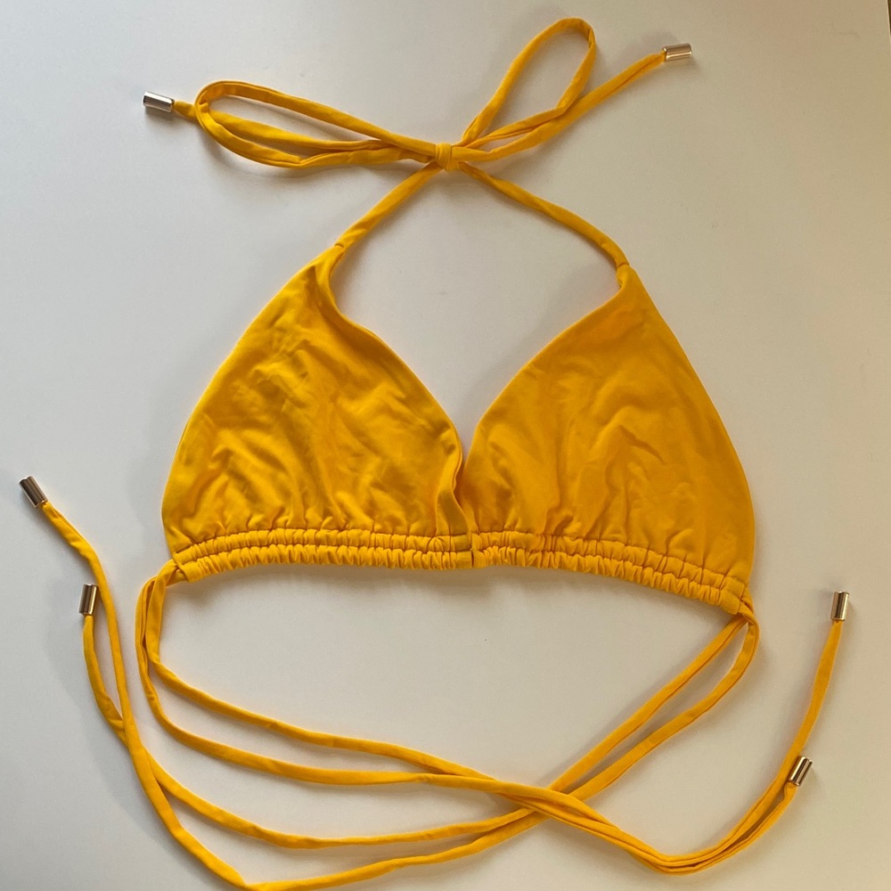 Toco Swim Soca Triangle Bikini Top in Mango